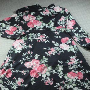 Vintage Miss Kelly 1999 Black Floral Dress